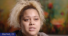 BIPOC woman with blonde hair in a ponytail talking about her experience with birth control